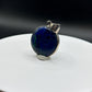 Azurite Silver Amulet | Round Natural Stone Charm