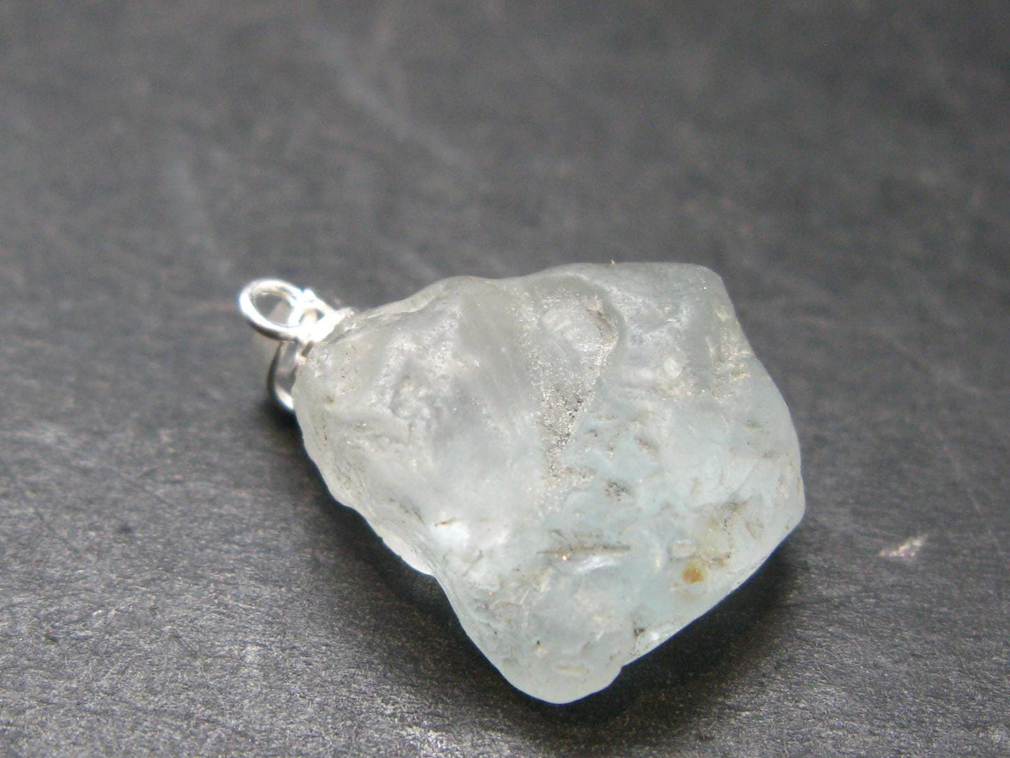 Natural Unheated Raw Gemmy Rich Blue Topaz Pendant from Brazil - 0.9" - 4.11 Grams