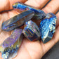 Lot of 5 Titanium Aura Quartz Crystals From Brazil