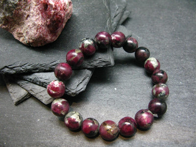 A grade Eudyalite Eudialyte Genuine Bracelet ~ 7 Inches ~ 10mm Round Beads