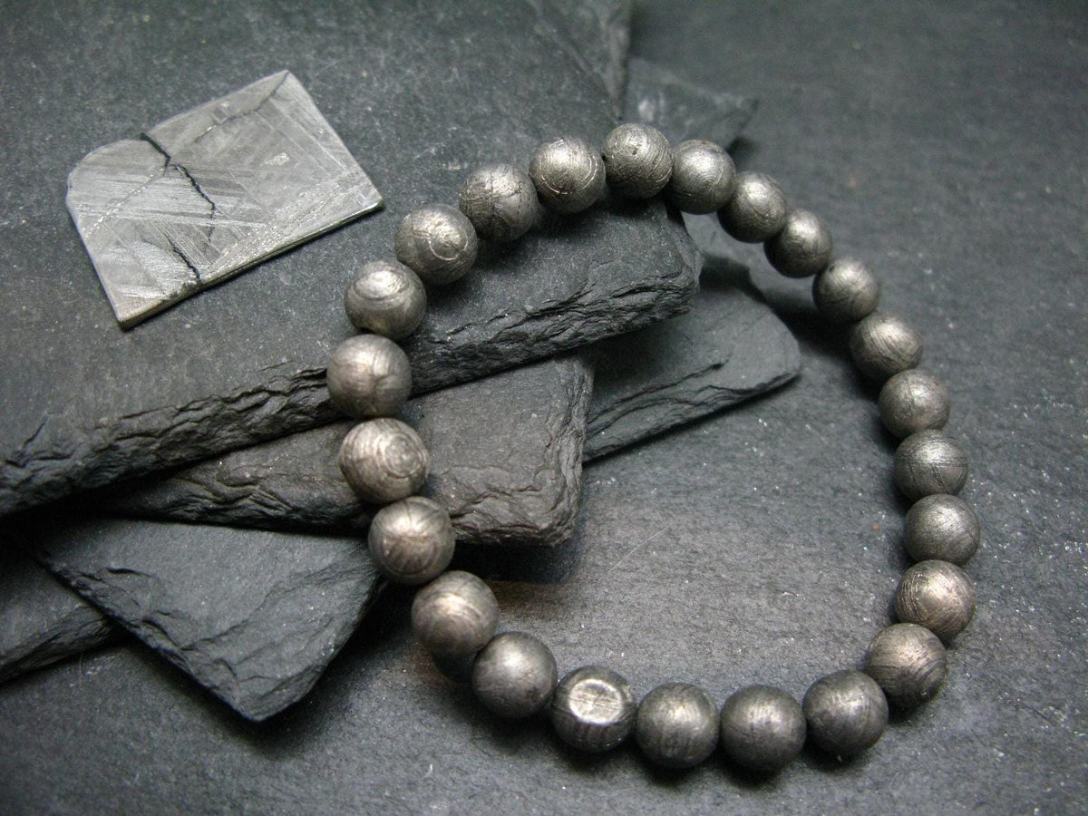 Meteorite Gibeon Genuine Bracelet ~ 7 Inches ~ 8mm Round Beads