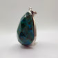 Chrysocolla Pendant Faceted Blue Green Gemstone Silver Necklace Statement Jewelry Natural Stone Gift