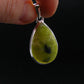 Unique Lizardite Serpentine Silver Plated Pendant from Norway - 1.5" - 4.98 Grams