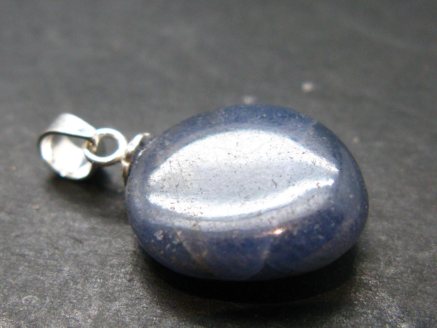 Gem Blue Sapphire Corundum Crystal Silver Pendant From Sri Lanka - 13 Carats
