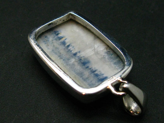 Rare Blue Scheelite Silver Pendant From Turkey - 1.5" - 9.00 Grams