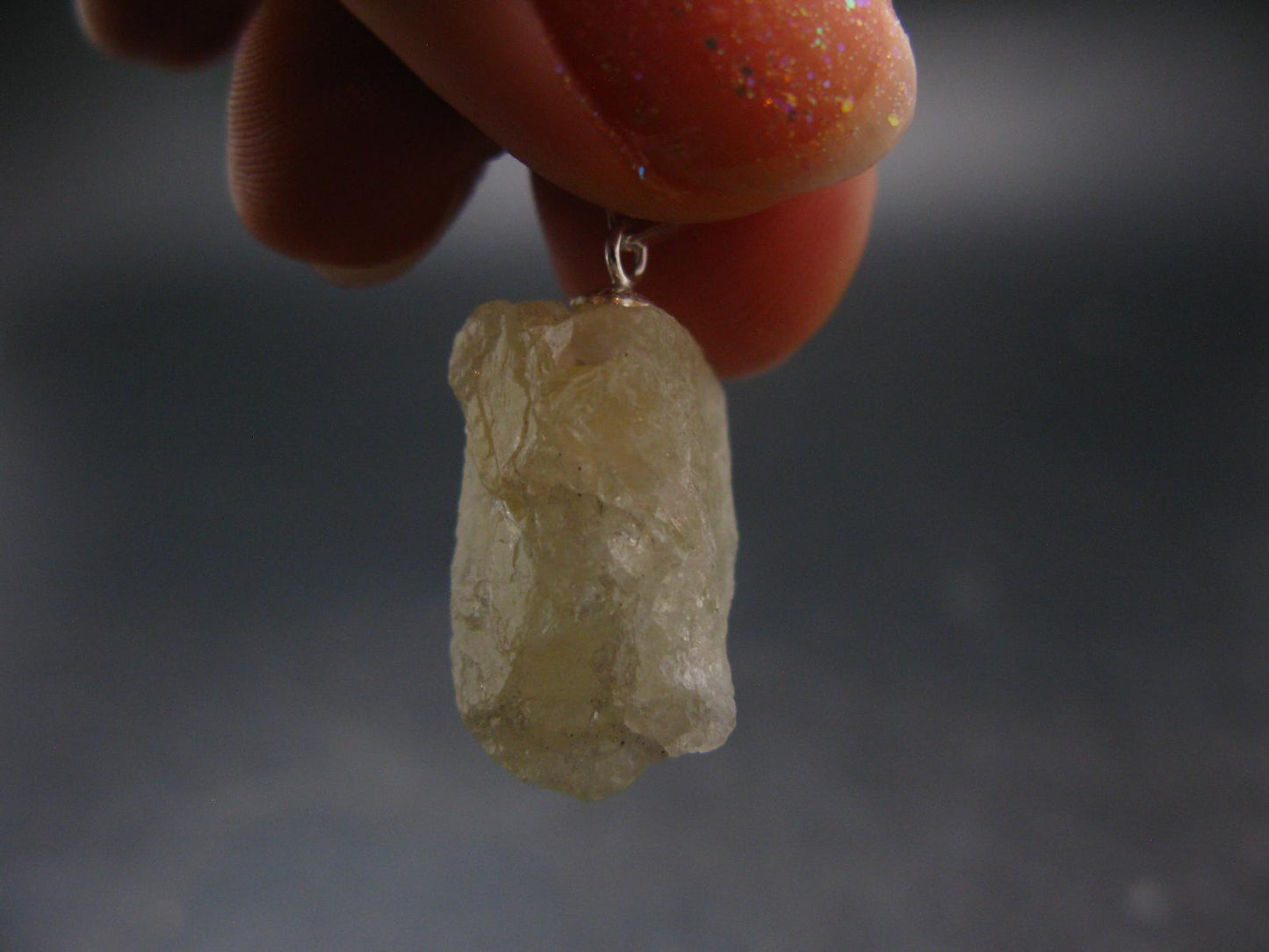 Amblygonite Silver Pendant from Brazil - 1.0" - 3.92 Grams