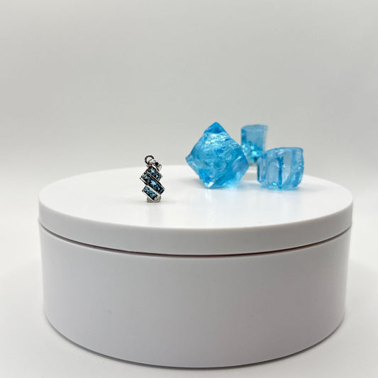 Swiss Blue Topaz Geometric Pendant in Sterling Silver - 1.31 Grams