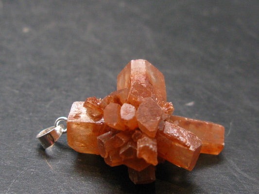 Terminated Aragonite Crystal Silver Pendant from Morocco - 1.3" - 6.20 Grams