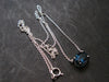London Blue Topaz Sterling Silver Pendant with CZ From Brazil With Chain - 17" - 2.38 Grams