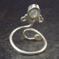 Natural Oval Shaped Glow From Inside Moonstone 925 Silver Ring - Size Adjustable - 2.9 Grams