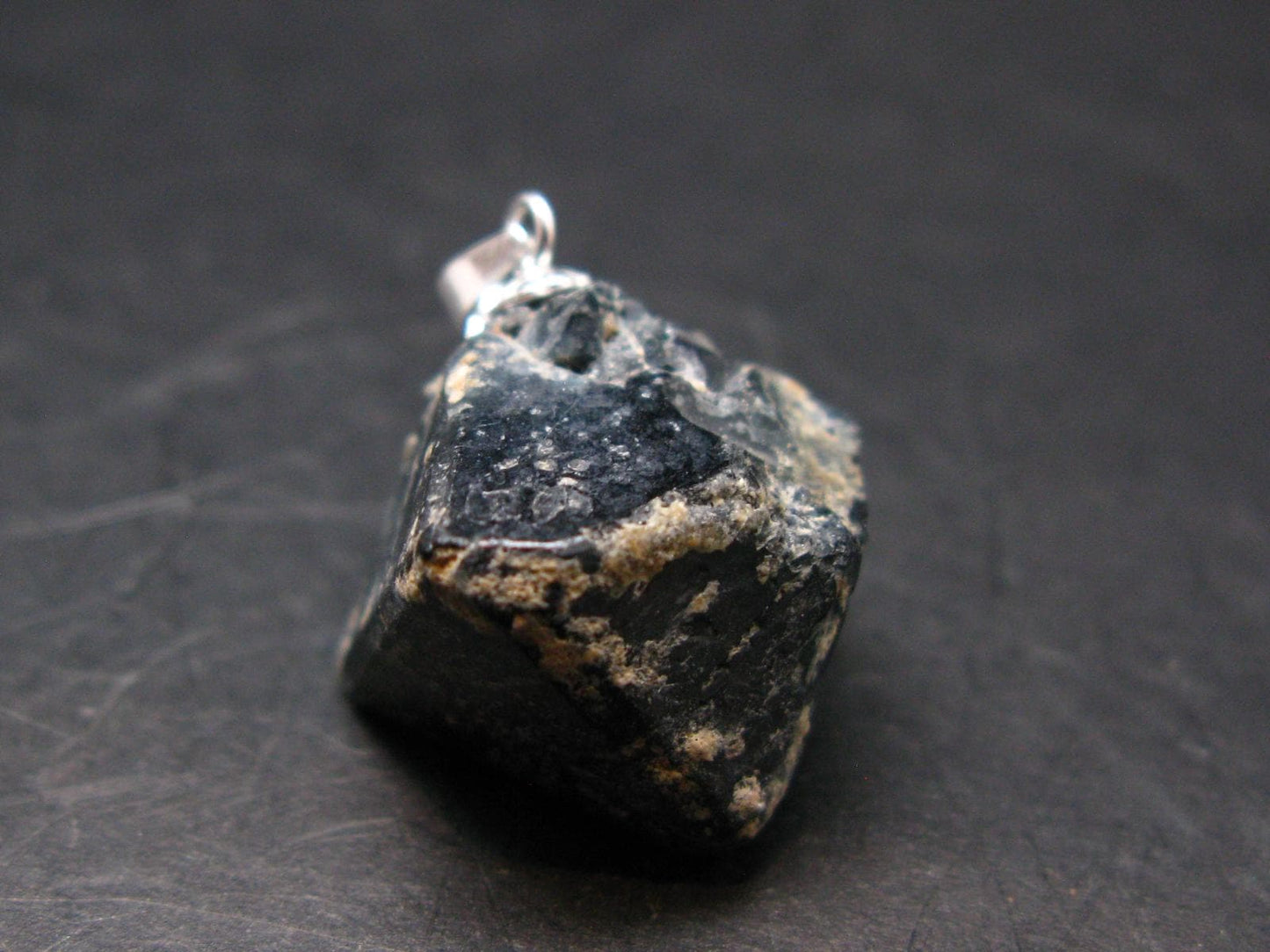 Blue Spinel Crystal Silver Pendant From Tanzania - 1.0" - 8.96 Grams