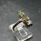 Moldavite Herkimer Meteorite Sterling Silver Ring From Czech Republic - Size 8 - 3.11 Grams