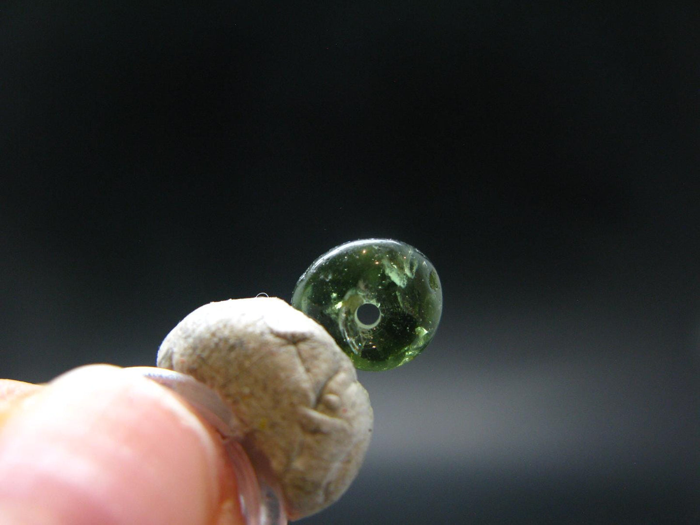 Moldavite Tektite Tumbled Bead from Czech Republic - 10 mm - 2.50 Carats