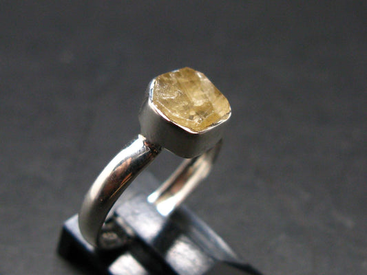 Rare Agni Gold Danburite Silver Ring From Tanzania - 1.99 Grams - size 7