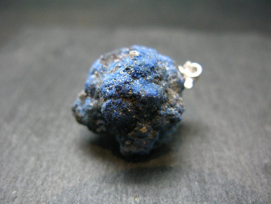 Azurite Nodule Crystal Sterling Silver Pendant from Russia - 1.2" - 9.07 Grams