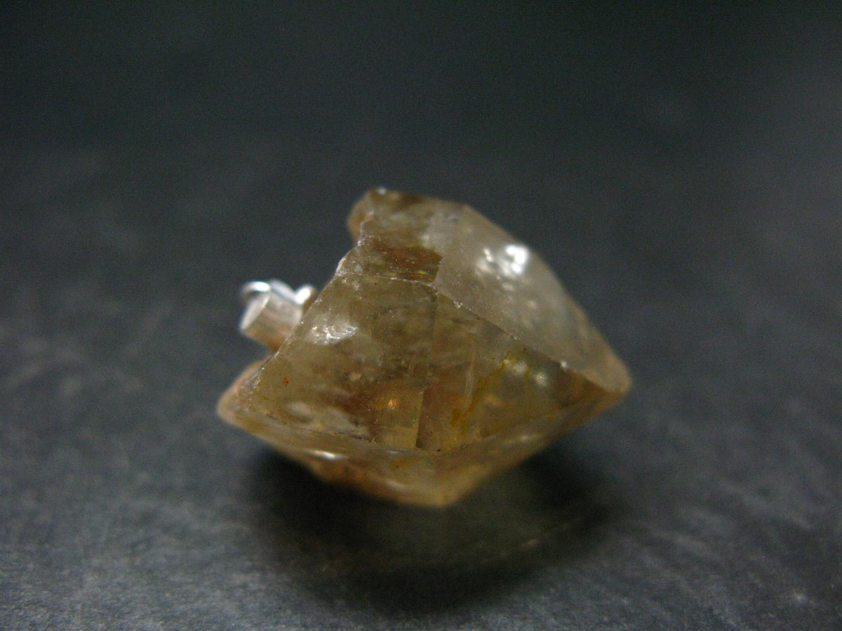 Natural Unheated Citrine Crystal Silver Pendant from Congo - 8.72 Grams