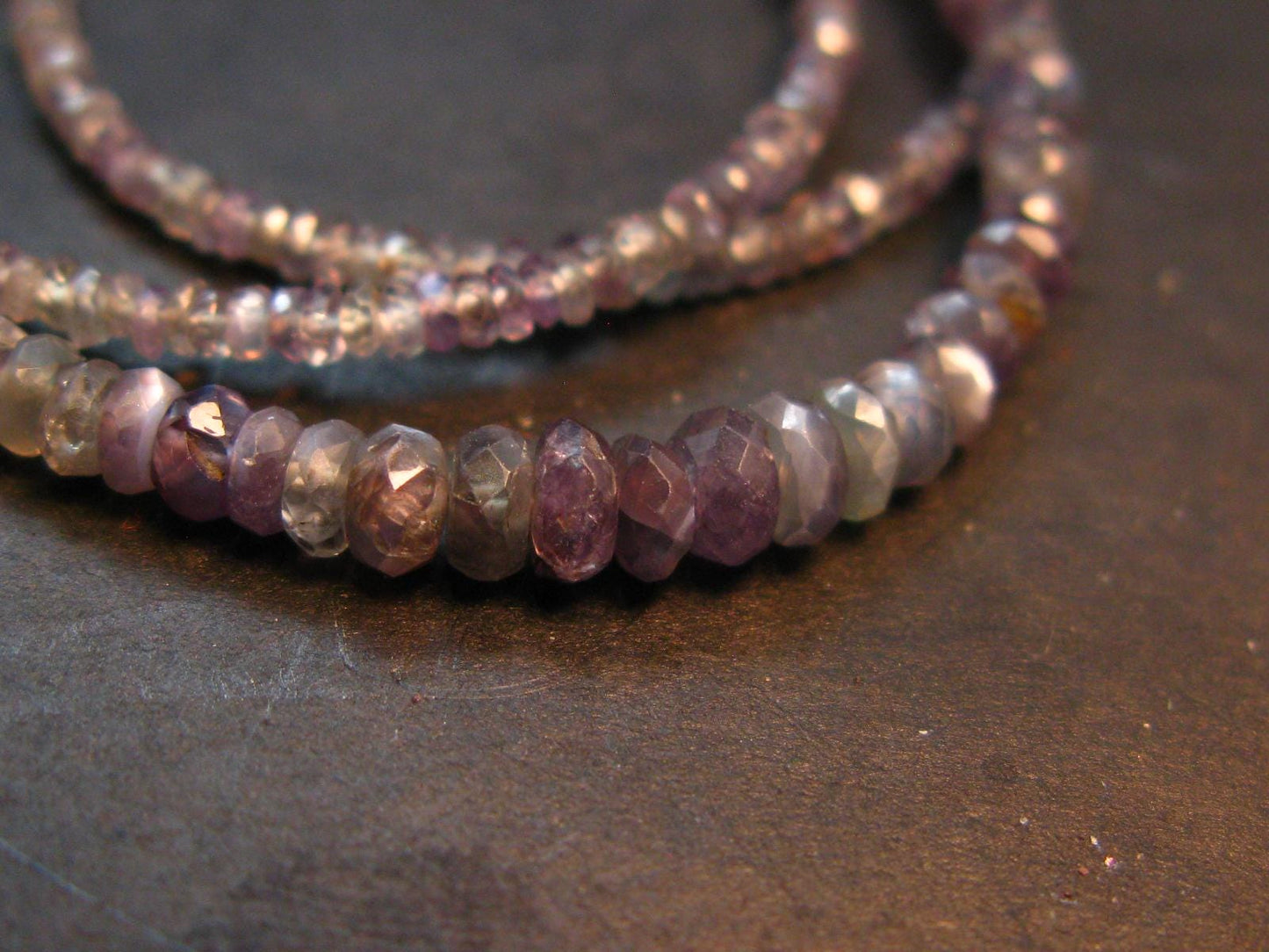 Extremely Rare Alexandrite Necklace - 19" - Rondelle Facetted Beads - 40 Carats