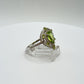 Pear-Shaped Peridot Halo Ring | Sterling Silver, August Birthstone, Size 7.5