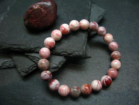 Cinnabar Genuine Bracelet ~ 7 Inches ~ 10mm Round Beads