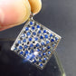 Natural Faceted Dark Blue Sapphire 925 Sterling Silver Pendant - 1.4" - 5.0 Grams