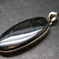 Very Rare Sterling Silver Nuumite Nuummite Pendant From Greenland - 2.1" - 12.0 Grams