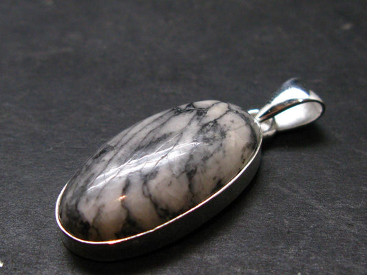Pinolite Silver Plated Pendant from Austria - 1.5" - 5.89 Grams
