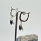 Teardrop Sapphire Sterling Silver Dangle Earrings | September Birthstone