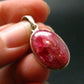 Vivid Juice Carmine Red Gem Rhodonite Silver Pendant From Brazil - 1.2" - 3.71 Grams