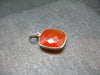Gem from A Poem by Goethe!! Orange - Red Round Shape Carnelian Sterling Silver Pendant - 0.9"