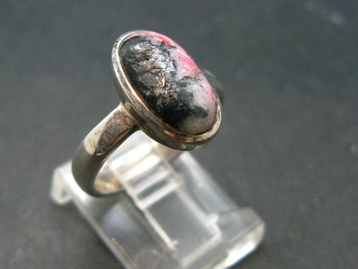Rare Pink Tugtupite Sterling Silver Ring From Greenland - Size 6