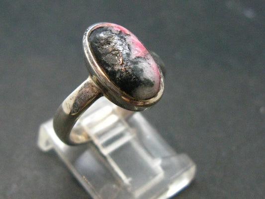 Rare Pink Tugtupite Sterling Silver Ring From Greenland - Size 6