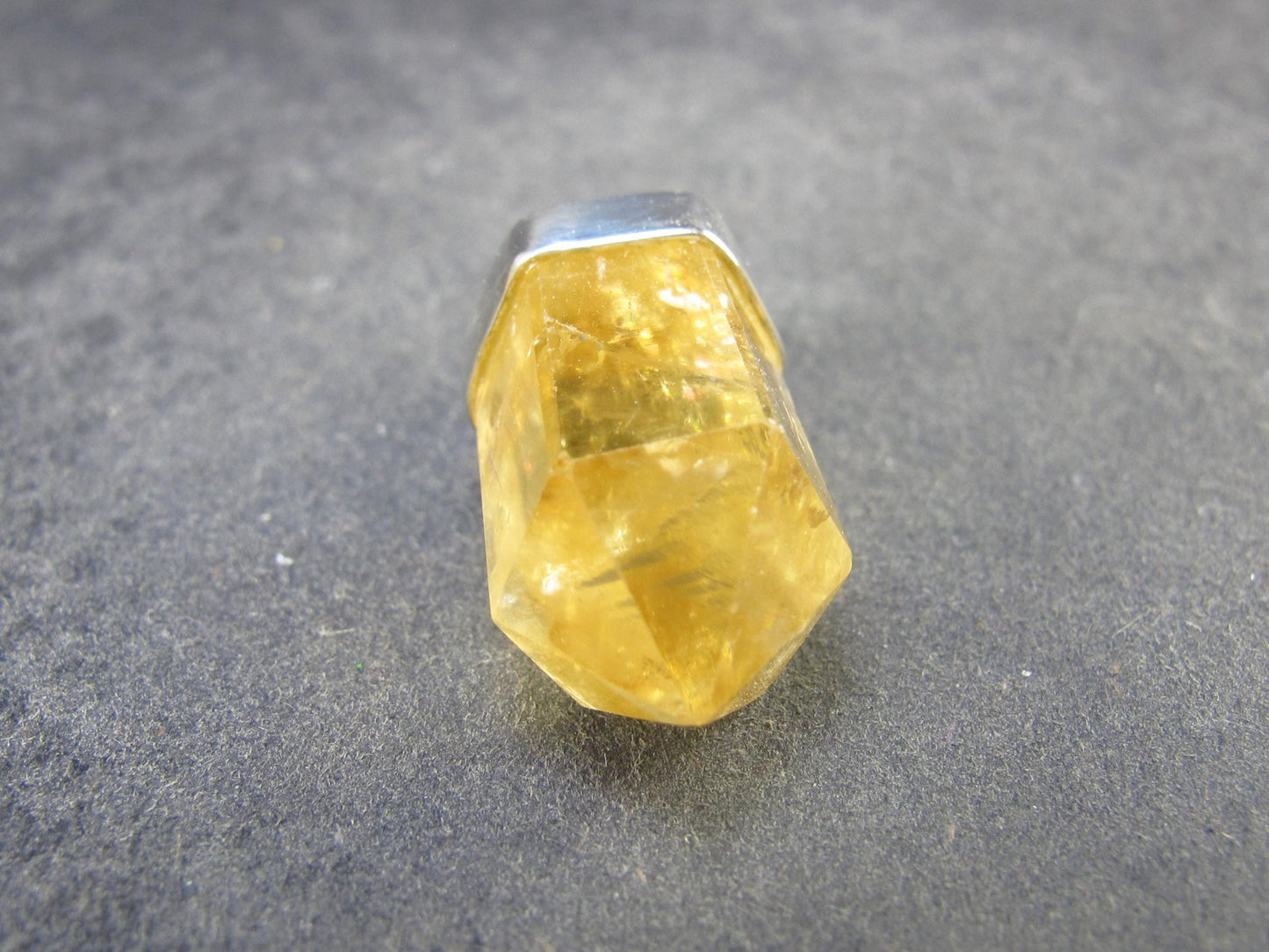 Yellow Citrine Sterling Silver Pendant from Brazil - 1.2" - 5.87 Grams