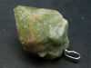 Green Herderite Crystal Silver Pendant From Brazil - 14.93 Grams - 1.5"