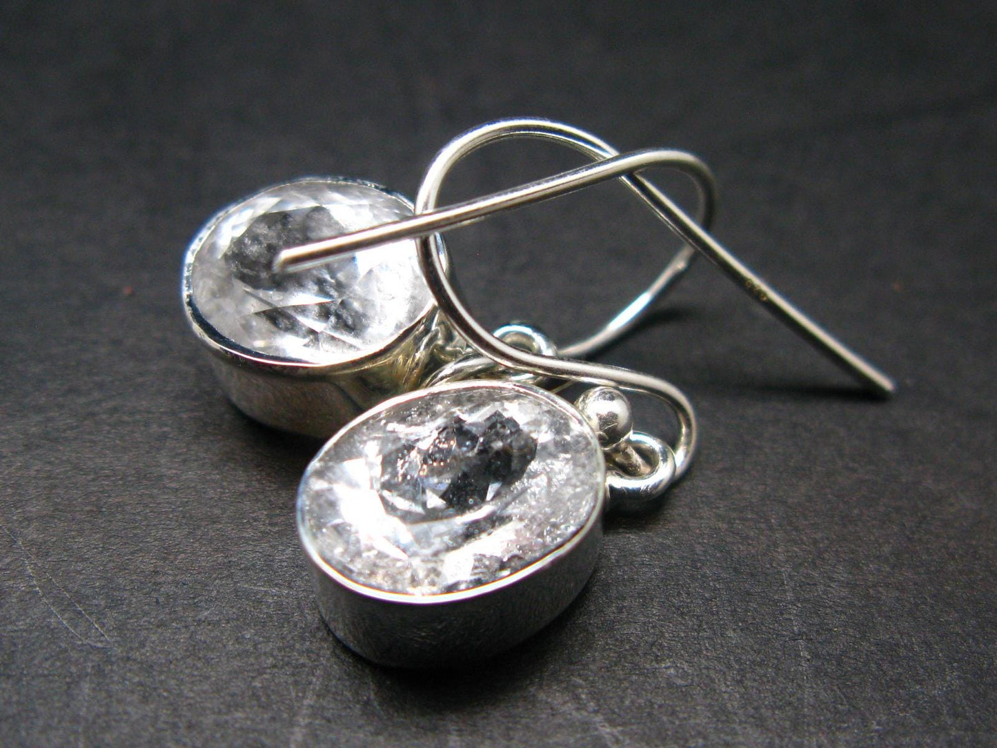Phenakite Phenacite Silver Earrings From Russia - 3.23 Grams