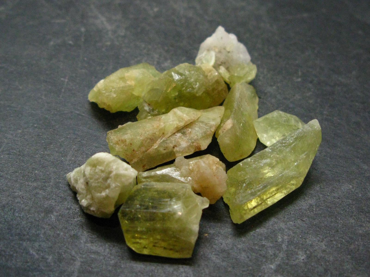 lot Of 10 Brazilianite Crystals From Brazil - 0.9" - 24.38 Grams