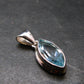 Blue Topaz Sterling Silver Pendant From Brazil - 0.9" - 2.57 Grams