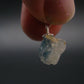 Rare Raw Blue Euclase Gem Crystal Silver Pendant from Zimbabwe - 0.6" - 1.21 Grams
