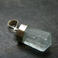 Stunning Genuine Aquamarine Gem Sterling Silver Pendant From Pakistan - 1.1" - 2.84 Grams