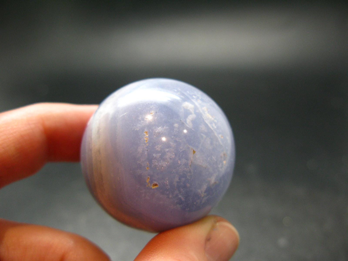 Rare Blue Lace Holly Chalcedony Agate Sphere From Malawi - 1.3"