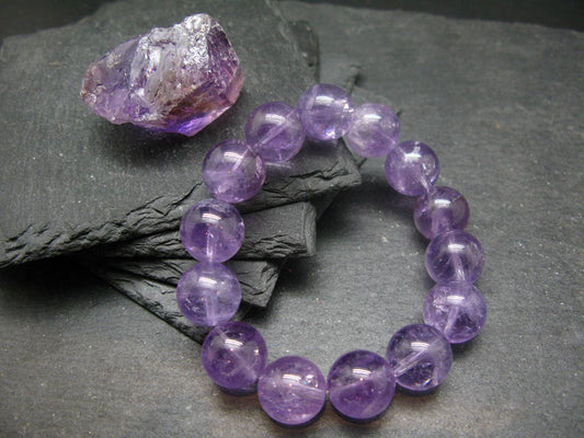 AAA Grade Lavender Amethyst Gem Genuine Bracelet ~ 7 Inches ~ 14mm Round Beads