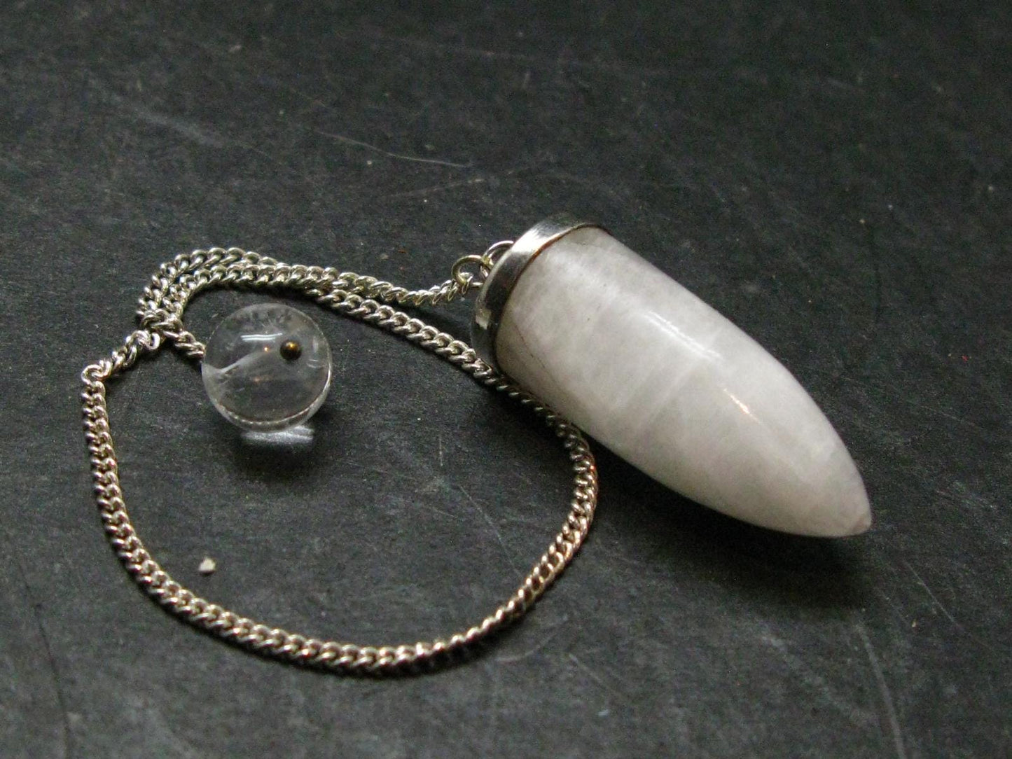 Very Rare White Cryolite Pendulum from Greenland - 7" - 7.92 Grams