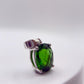 Green Helenite Oval Pendant – Sterling Silver Faceted Gemstone Necklace Pendant