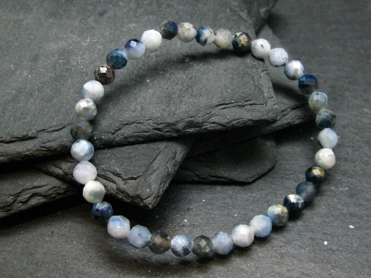 Dianite (Blue Jade) Genuine Bracelet ~ 7 Inches ~ 6mm Facetted Beads