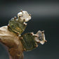 Moldavite & Herkimer Diamond Silver Stud Earrings - 0.6" - 2.53 Grams