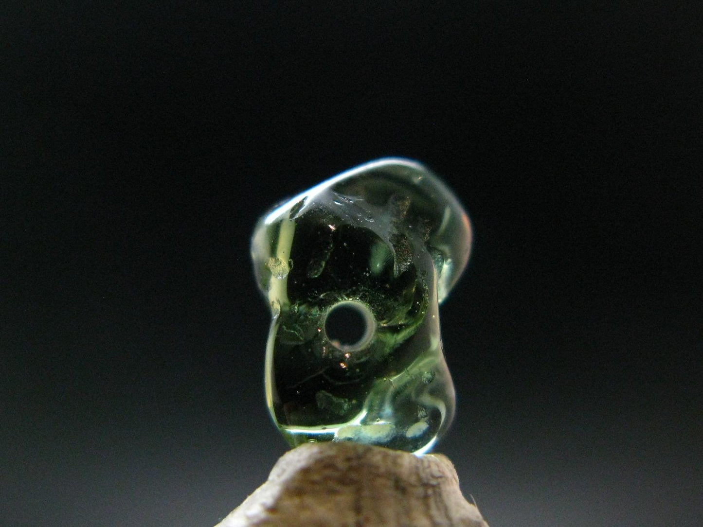 Moldavite Tektite Tumbled Bead from Czech Republic - 9 mm - 2.15 Carats