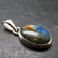 Labradorite Pendant In 925 Sterling Silver From Madagascar - 1.1'' - 3.14 Grams