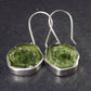 Natural Fabulous Asymmetrical Green Tourmaline Sterling Silver Earrings - 1.7" - 8.3 Grams