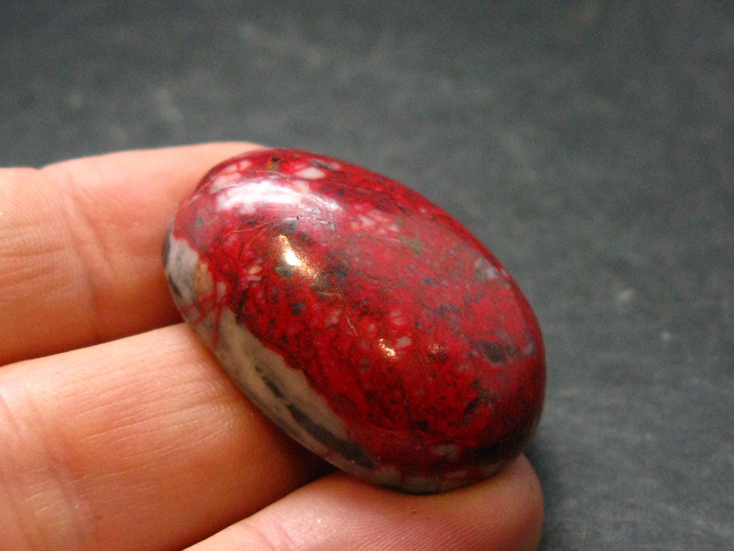 Cinnabar Cabochon from Russia - 14.60 Grams - 32 x 22 mm