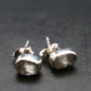 Gray Herderite Silver Stud Earrings from Africa - 0.5" - 1.07 Grams