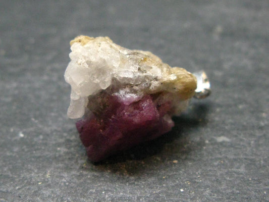 Spinel Crystal Silver Pendant From Tanzania - 1.0" - 5.96 Grams